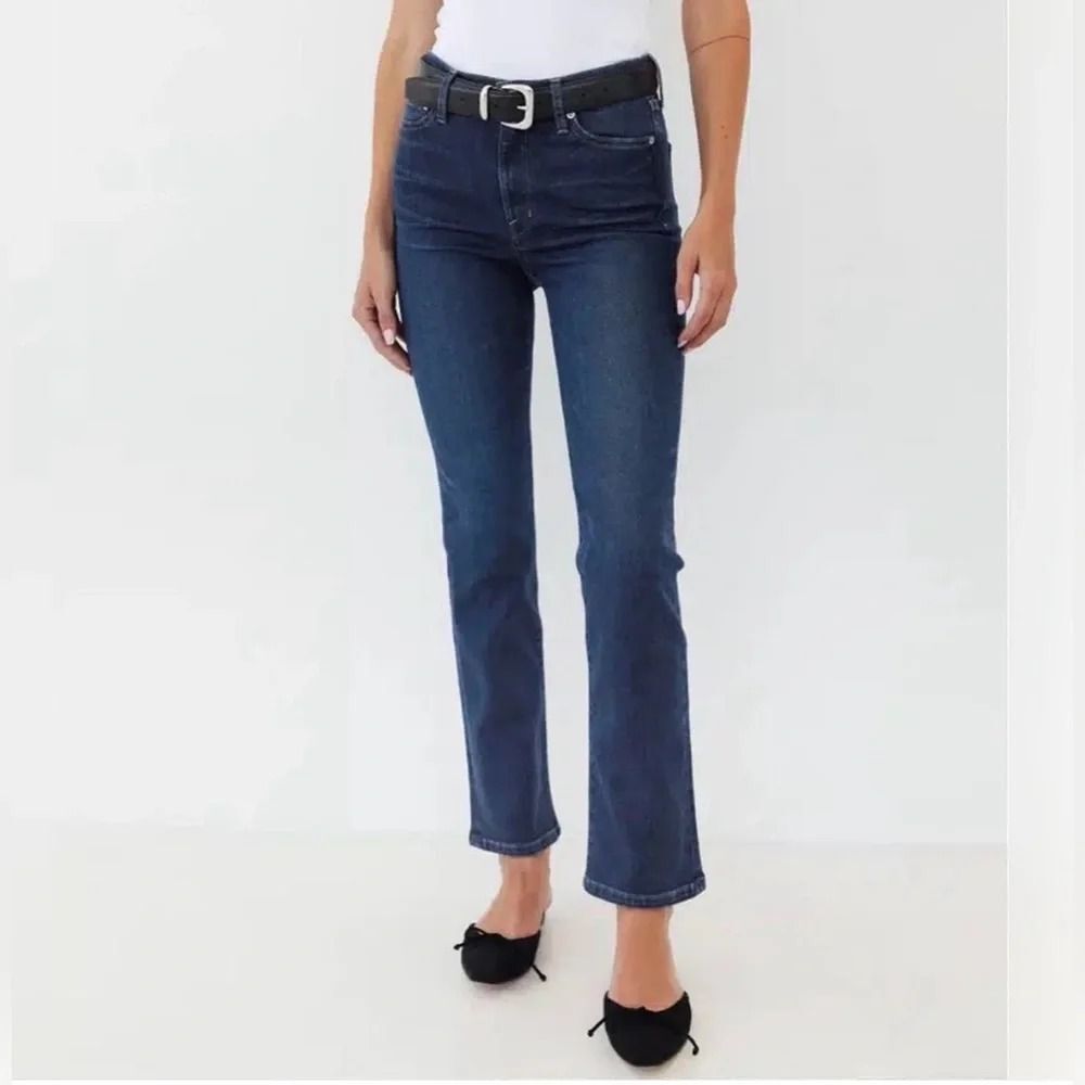 AYR The Pop High Rise Straight Leg Jeans Dark Wash Size 32